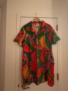 Farm Rio Tropical Button-Up Shirt Dress